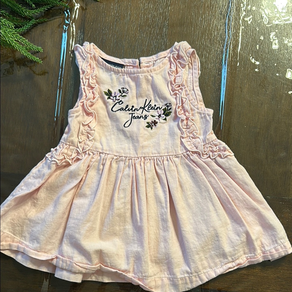 Calvin Klein Pink Ruffle Dress